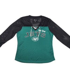 New York Jets NFL Team Apparel‎ Womens Shirt Long Sleeve Mesh Size XL